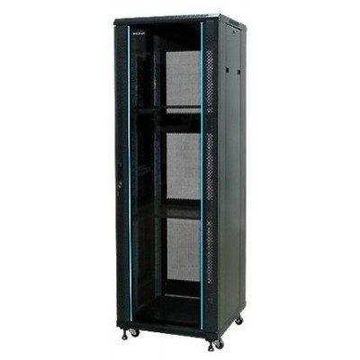 PHASAK Armario Rack 19" Phasak Pro 27U  600x600 Montado (Incluye: 2 bandejas de 19? + Regleta electrica 19? + Juego de ruedas +  Ventilacion)